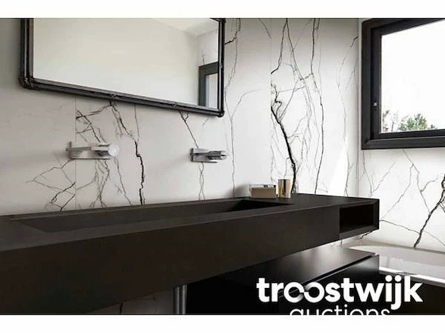 Tile marble black & white glossy 30x60cm rectified, 43.2m2 - afbeelding 1 van  5