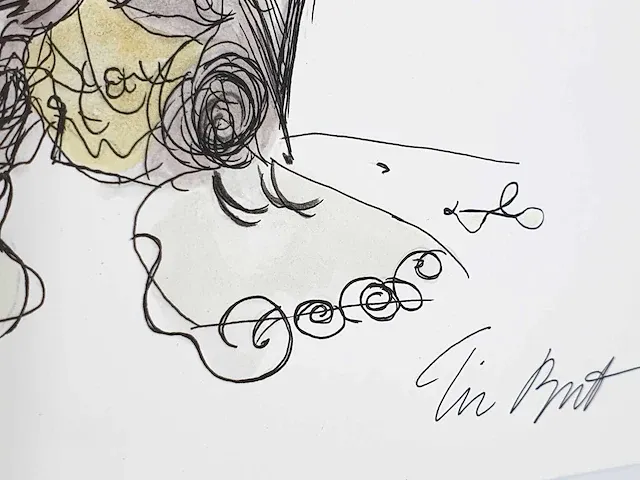 Tim burton (1958), toegeschreven aan, inkttekening - afbeelding 2 van  2