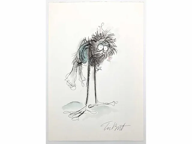 Tim burton (1958), toegeschreven aan, inkttekening - afbeelding 1 van  3