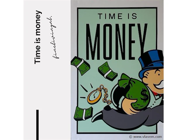 Time is money 40x60 cm - canvas wanddecoratie - afbeelding 1 van  2