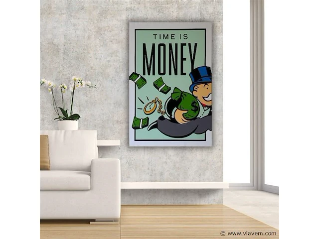 Time is money 40x60 cm - canvas wanddecoratie - afbeelding 2 van  2