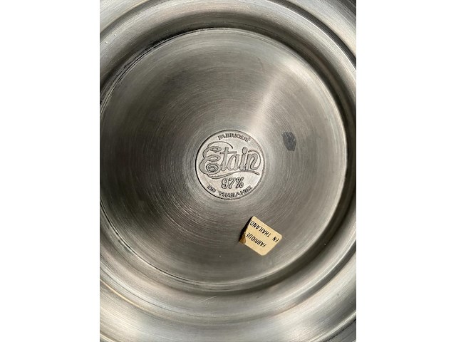 Tinnen pot + schaal - afbeelding 3 van  4