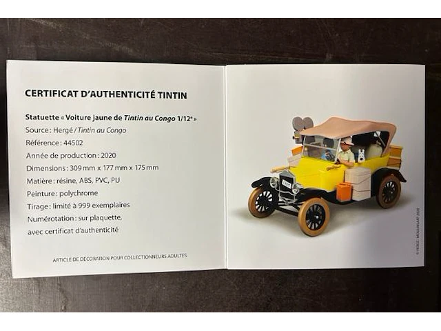 Tintin moulinart la ford model t jaune - afbeelding 10 van  10