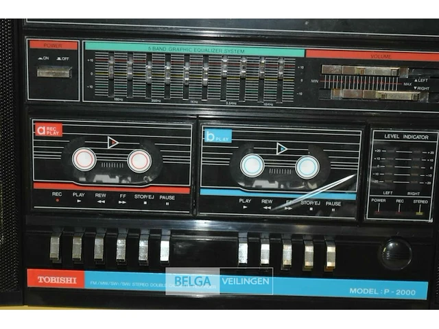 Tobishi retro radio dubbel cassette p2000 - afbeelding 3 van  5