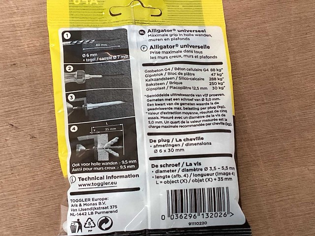 Toggler af6 universeelplug (152x) - afbeelding 3 van  3