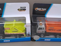 Toi-toys die cast metal world truck: vuilniskar oranje en publick work - afbeelding 7 van  7