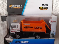 Toi-toys die cast metal world truck: vuilniskar oranje