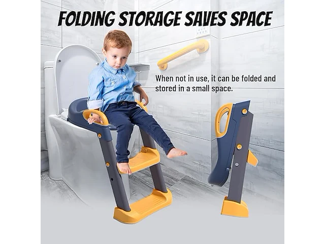 Toiletbril voor kinderen , verstelbaar met ladder - afbeelding 4 van  4