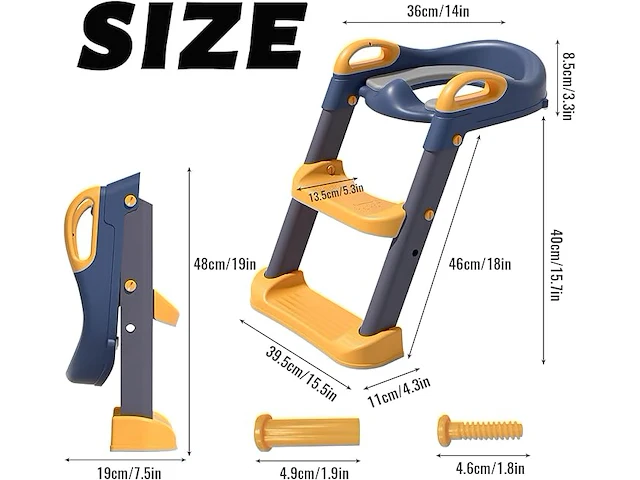 Toiletbril voor kinderen , verstelbaar met ladder - afbeelding 2 van  4
