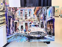 Tony s- spanje - "cubana" hand made - 1/1 kunstwerk - "cubana" collage art - 140x90cm - uitzonderlijk - afbeelding 1 van  8