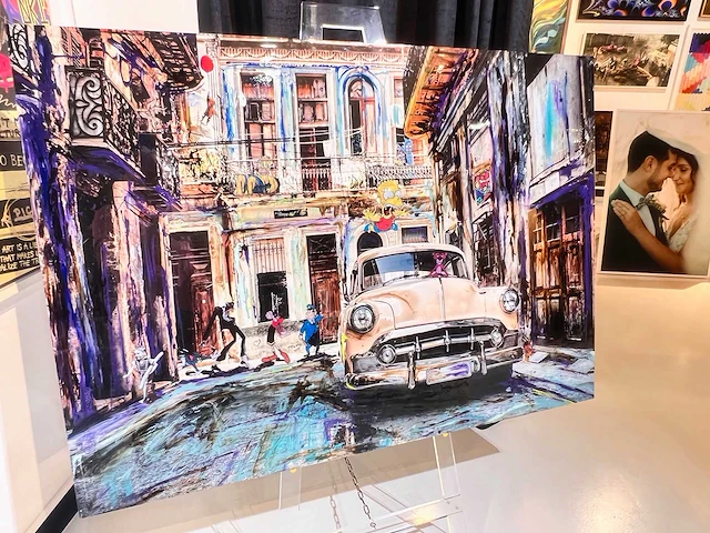 Tony s- spanje - "cubana" hand made - 1/1 kunstwerk - "cubana" collage art - 140x90cm - uitzonderlijk - afbeelding 2 van  8