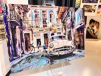 Tony s- spanje - "cubana" hand made - 1/1 kunstwerk - "cubana" collage art - 140x90cm - uitzonderlijk - afbeelding 2 van  8