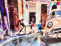 Tony s- spanje - "cubana" hand made - 1/1 kunstwerk - "cubana" collage art - 140x90cm - uitzonderlijk - afbeelding 3 van  8