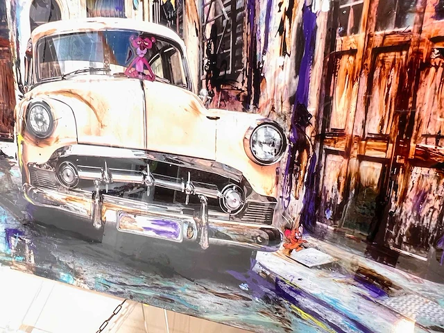 Tony s- spanje - "cubana" hand made - 1/1 kunstwerk - "cubana" collage art - 140x90cm - uitzonderlijk - afbeelding 6 van  8