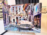 Tony s- spanje - "cubana" hand made - 1/1 kunstwerk - "cubana" collage art - 140x90cm - uitzonderlijk - afbeelding 8 van  8