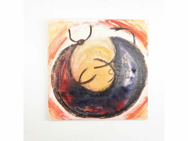 Tony s- spanje - handgemaakt - 1/1 kunstwerk - "toro 2" - 100x100cm - uitzonderlijk - afbeelding 2 van  3