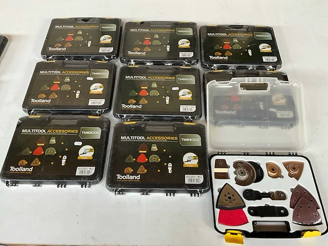 Toolland tm83000 set multitool accessoires in koffer (9x) - afbeelding 1 van  4