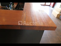 Toonbankkast met massief mahoniehouten planken + dubbelzijdige tafel - afbeelding 6 van  9