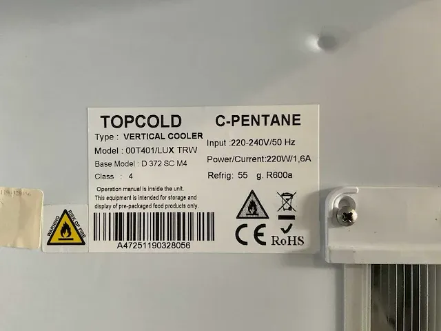 Topcold 00t401/lux trw vitrine dranken koelkast - afbeelding 5 van  5
