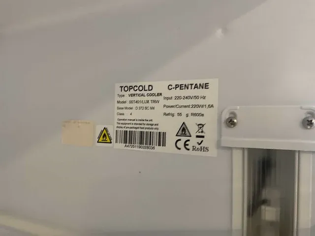 Topcold vertical cooler vitrinekoelkast - afbeelding 4 van  4