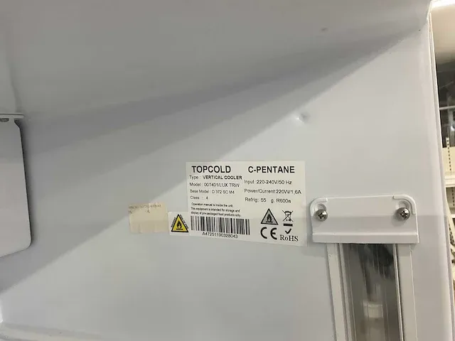 Topcold vertical cooler vitrinekoelkast - afbeelding 4 van  4