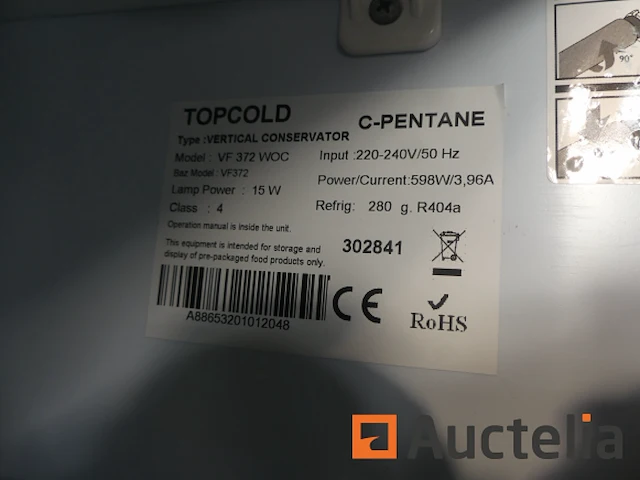 Topcold wf 372 woc 1-glazen deur staande vriezer - afbeelding 6 van  7