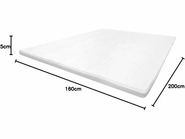 Topmatras 160 x 200 cm - memory foam gel dikte 5cm - afbeelding 3 van  8