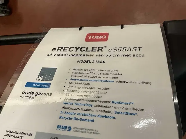 Toro erecycler es55ast accu grasmaaier - afbeelding 7 van  7