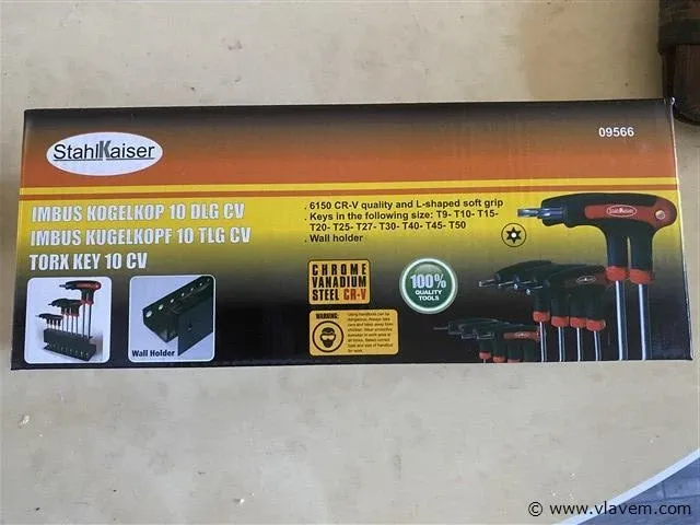 Torx set met rekje met imbus kogelkop 10 delig - afbeelding 1 van  4