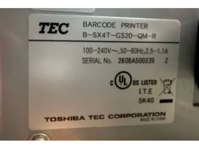 Toshiba labelprinter - afbeelding 2 van  2