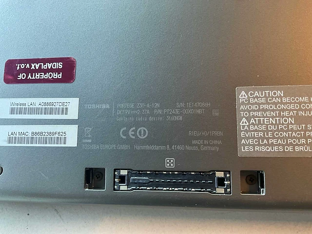 Toshiba portege z30-a-12n laptop - afbeelding 3 van  4