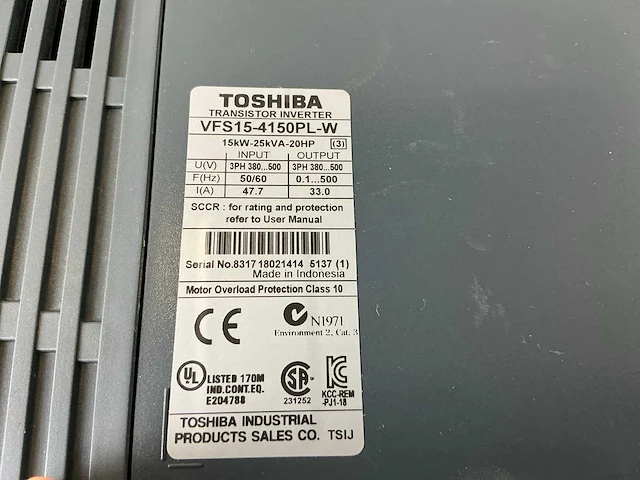 Toshiba vf-s15 vfs15-4150pl-w frequentieregelaar - afbeelding 5 van  6