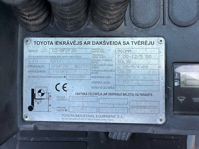 Toyota - 2012 - 02-8fdf-20 - vorkheftruck - afbeelding 35 van  40