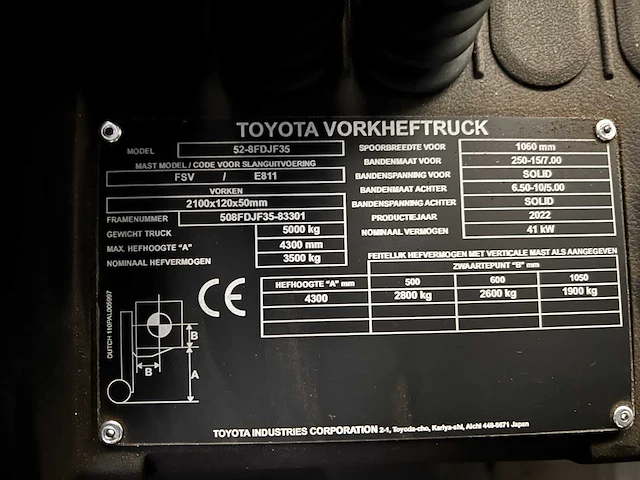 Toyota - 2022 - tonero 35 - vorkheftruck - nieuw - 2uur - weegsysteem - afbeelding 14 van  47