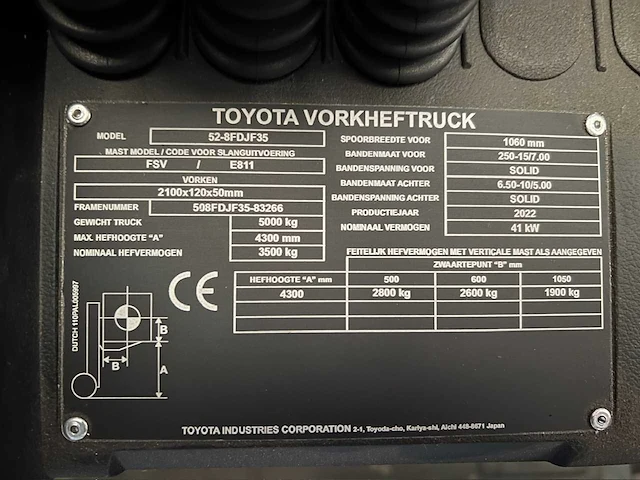 Toyota - 2022 - tonero 35 - vorkheftruck - nieuw - 2uur - weegsysteem - afbeelding 15 van  47
