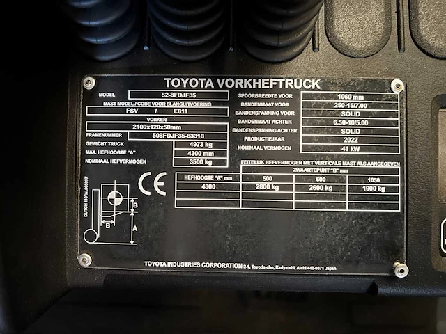 Toyota - 2022 - tonero 35 - vorkheftruck - nieuw - 2uur - weegsysteem - afbeelding 16 van  47