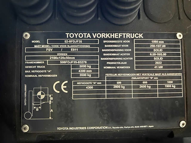 Toyota - 2022 - tonero 35 - vorkheftruck - nieuw - 2uur - weegsysteem - afbeelding 18 van  47