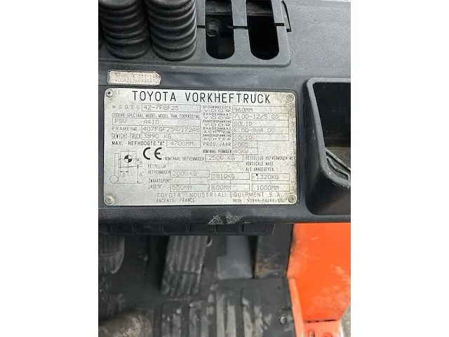 Toyota - 42-7fgf25 - vorkheftruck - afbeelding 6 van  7