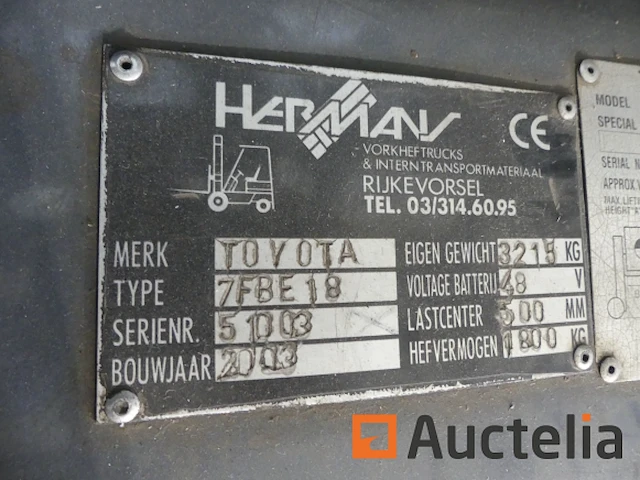 Toyota 7fbe18 vorkheftruck - afbeelding 11 van  13
