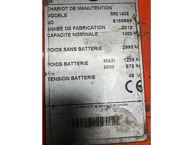 Toyota bt reflex rre140e reach vorkheftruck 2012 - afbeelding 41 van  46