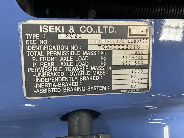 Tractor iseki txg23 - afbeelding 12 van  17