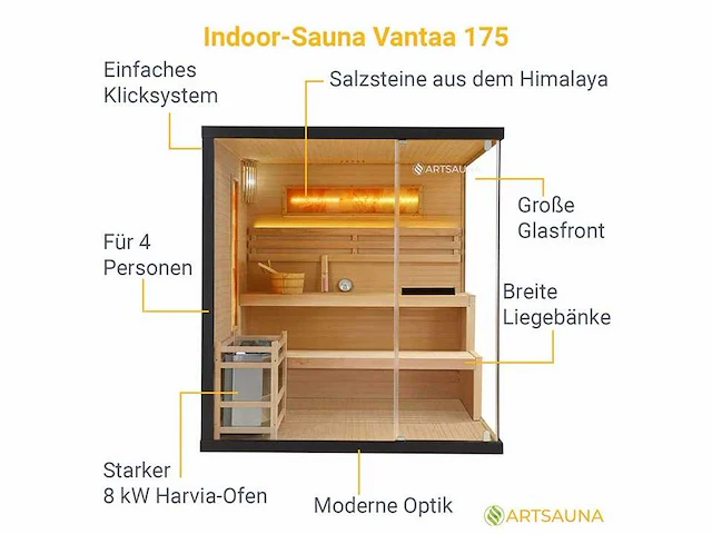 Traditionele sauna - harvia 3,5 - 8 kw 2 - 4 personen - afbeelding 17 van  23
