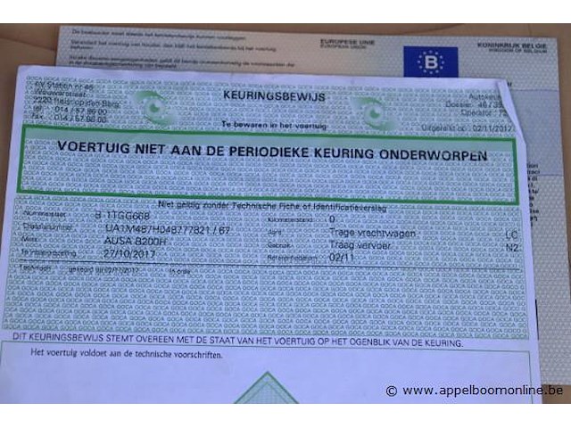 Trage vrachtwagen/veegmachine ausa b200h, datum 1ste inschrijving 27/10/2017, chassisnummer ua1m487h048777821, compleet met 2 units - afbeelding 13 van  13