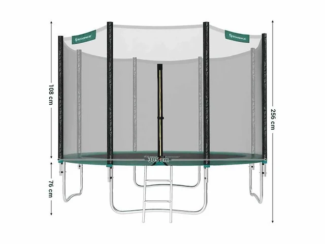 Trampoline ø 305 cm, met ladder, beschermnet - afbeelding 3 van  4