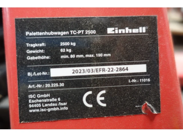 Transpallet einhell - afbeelding 2 van  3