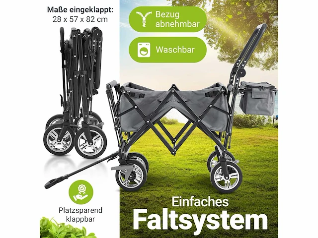 Transportwagen met dak en tas - capaciteit 120 kg - afbeelding 2 van  6