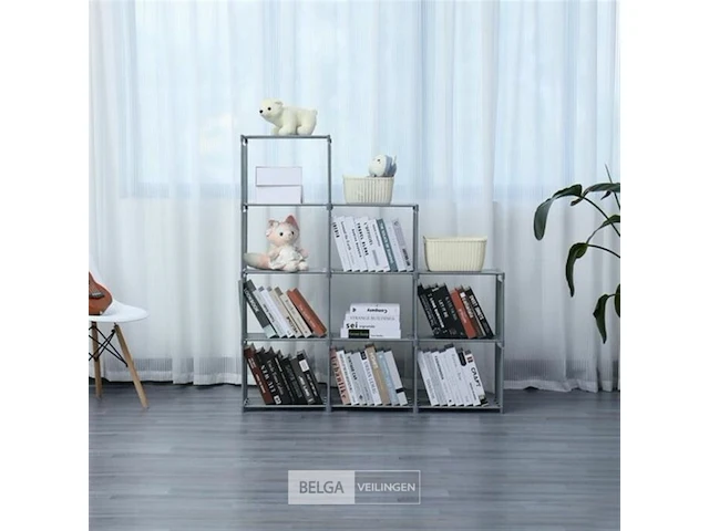 Trap boekenkast opbergrek - 125x125cm-grijs-belastbaar tot 7kg per vak-ideaal onder trap of eender welke ruimte - afbeelding 1 van  1