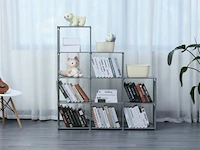Trap boekenkast opbergrek - 125x125cm-grijs-belastbaar tot 7kg per vak-ideaal onder trap of eender welke ruimte - afbeelding 1 van  1