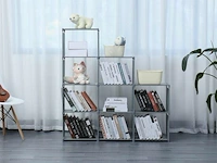 Trap boekenkast opbergrek - 125x125cm-grijs-belastbaar tot 7kg per vak-ideaal onder trap of eender welke ruimte - afbeelding 1 van  1