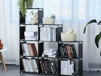 Trap boekenkast opbergrek - 125x125cm-zwart-belastbaar tot 7kg per vak-ideaal onder trap of eender welke ruimte - afbeelding 1 van  1